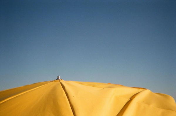 yellow umbrella on film