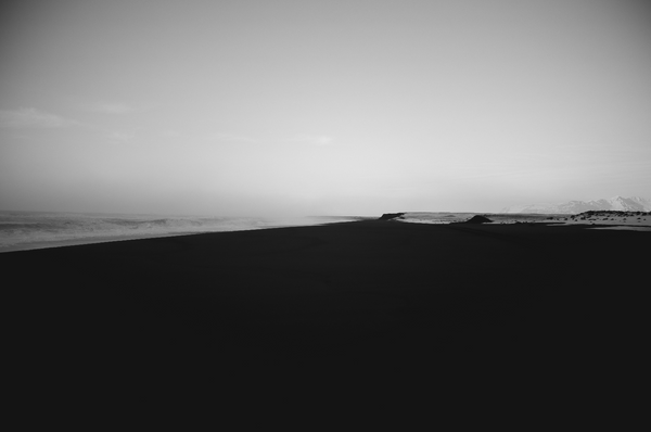 Black and white sand