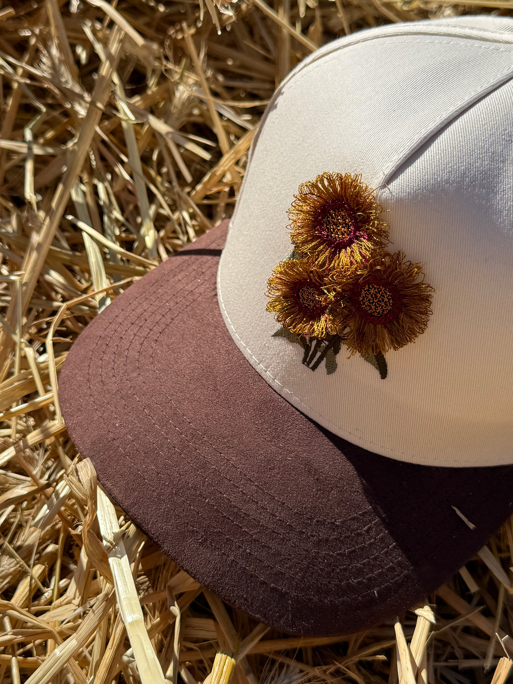 PEAK SEASON ||  Suede Brim Sunflower Hat